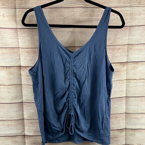 Victoria Sport Tie Back Gray Tank Top - Picture 2 of 4